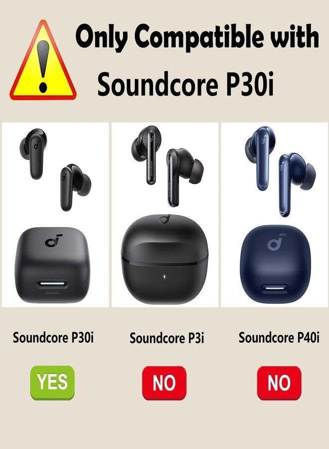 EasyBee [2 Pack] easyBee Case Compatible with Soundcore P30i Charging Cover, with 2 Keychain and Anti-Lost Strap, Soft Liquid Silicone Ultra Thin Shockproof Protective Kit - Black and Blue - Image 2