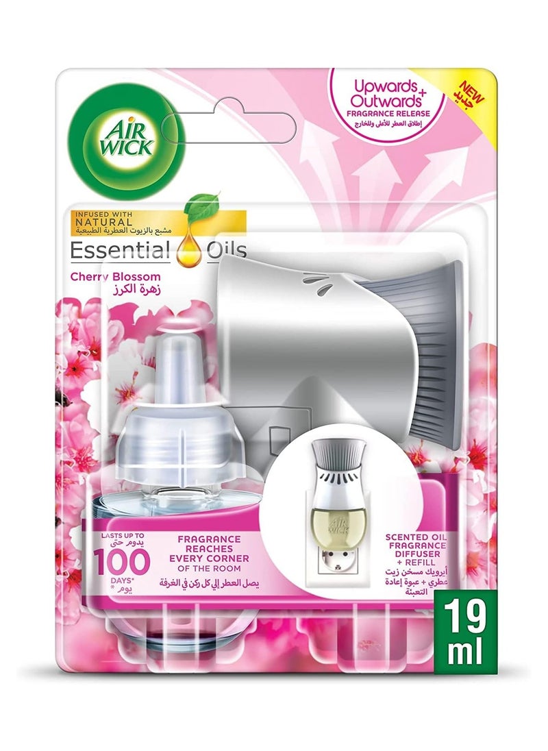 Air Wick - scented oil fragrance diffuser + cherry blossom scented refill 19ml, last up to 100 days. - Image 1