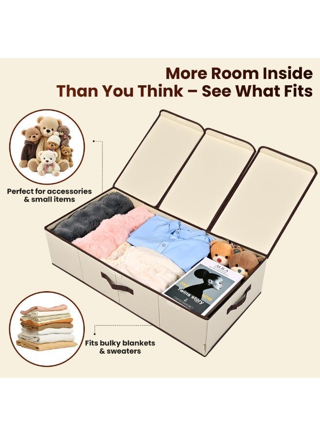 Dayelux™ Fabric Storage Box 80×40×20 cm – Underbed Clothes & Blanket Organizer – Elegant Design for Closets – Foldable with Strong Handles - Image 2
