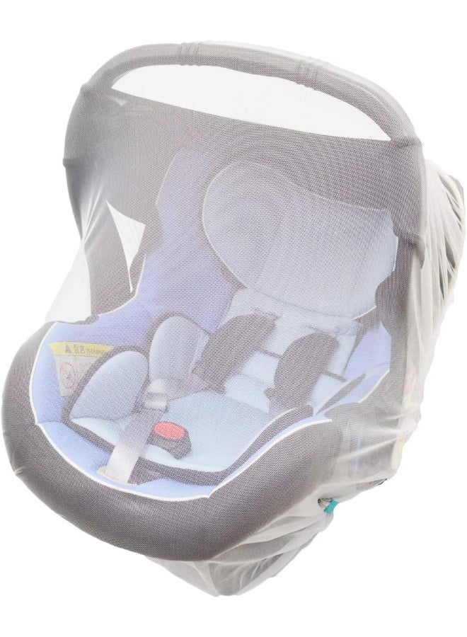 DODO NICI Baby Mosquito Net for Stroller with Storage Bag, Stroller Netting Mosquito with Organizer for Cribs, Infant car seat Insect mesh net, Easy Installation,Black Pink White (White) - Image 2
