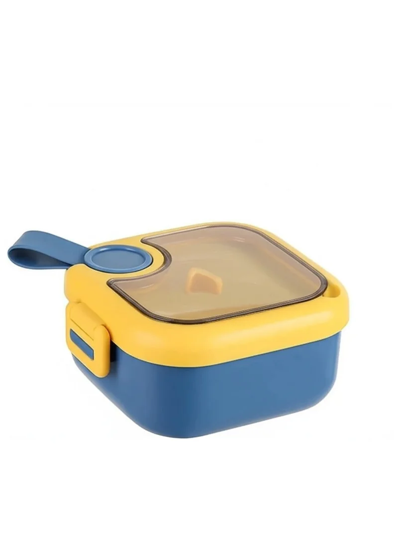 Mobcos Kids Lunch Box with Stainless Steel Bowl, - Double Decker BPA Free Clip Lock Leakproof Spill proof - 2 Compartment Design 750ml (Blue)