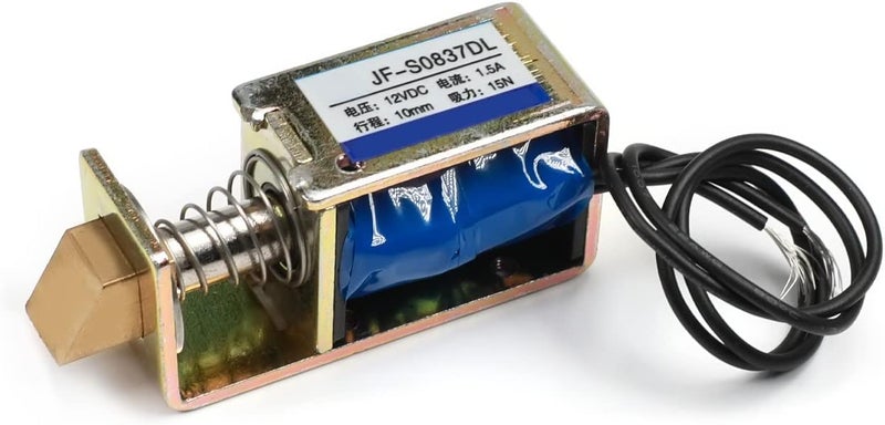 iduino IDUINO JFS0837DL DC 12V 1A 10mm Stroke 15N Force Open Frame Type Solenoid for Door Lock  - Image 1
