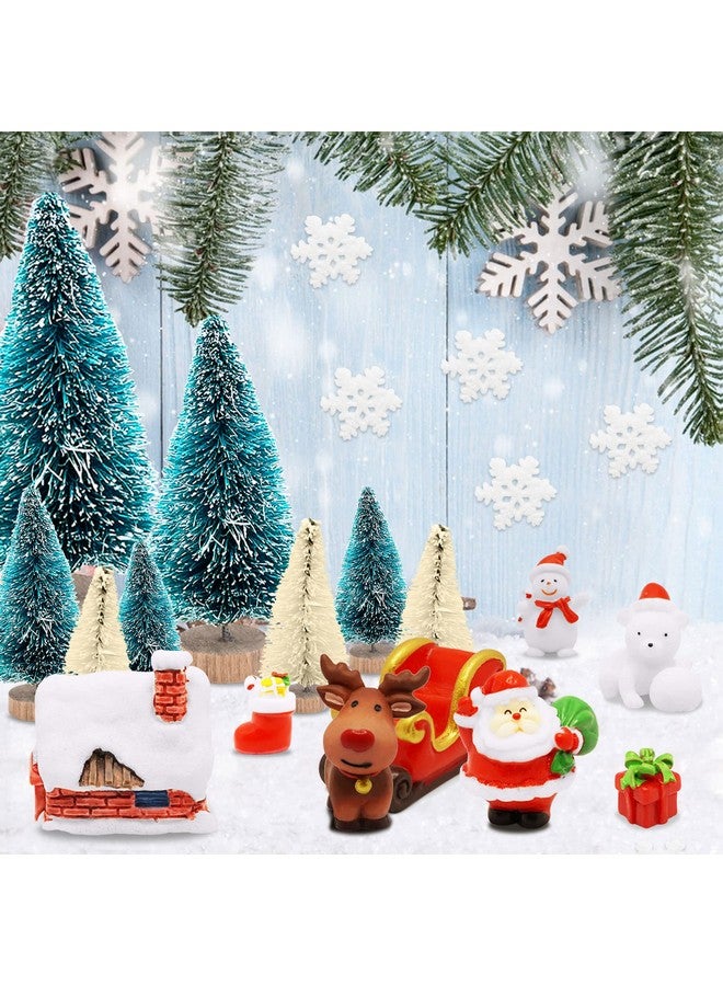 FEBSNOW Christmas Miniature Decorations, Christmas Mini Ornaments Christmas Miniature Figurines Christmas Trees Santa Claus Snowman Snowflakes - Image 5