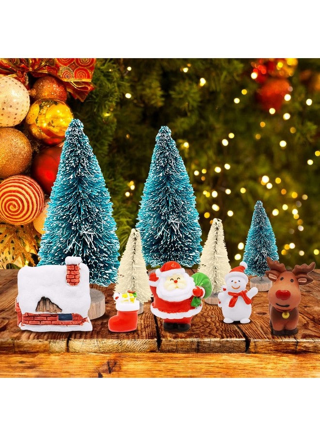 FEBSNOW Christmas Miniature Decorations, Christmas Mini Ornaments Christmas Miniature Figurines Christmas Trees Santa Claus Snowman Snowflakes - Image 4