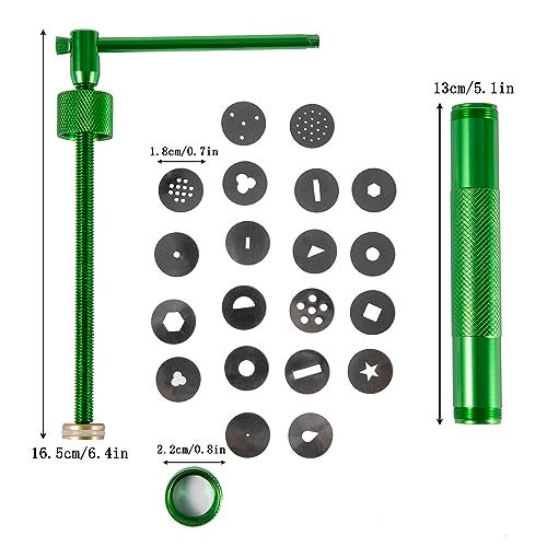 YAMHOHO Stainless Steel Clay Extruder Sugar Paste Extruder Cake Fondant Decorating Tool Set Ceramics & Pottery Clay Extruders Mixers & Presses (Green) - Image 2