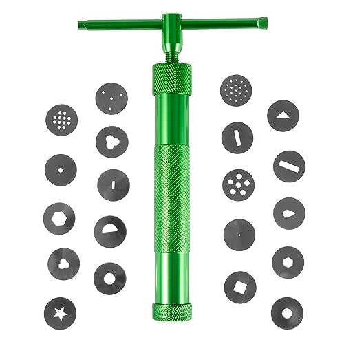 YAMHOHO Stainless Steel Clay Extruder Sugar Paste Extruder Cake Fondant Decorating Tool Set Ceramics & Pottery Clay Extruders Mixers & Presses (Green) - Image 1