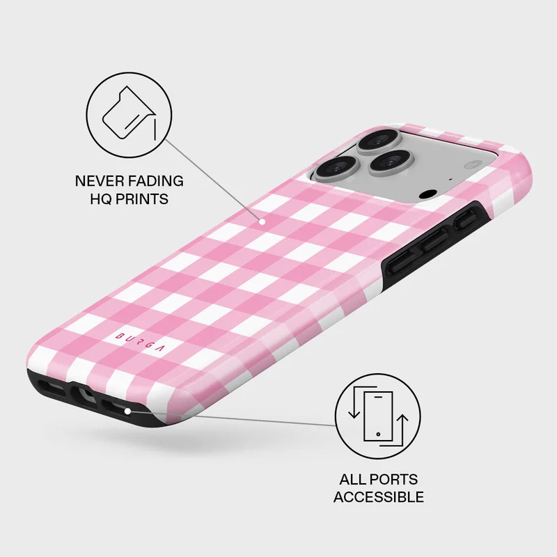 Burga iPhone 17 Pro Think Pink Burga iPhone 17 Pro Think Pink Premium Case Compatible with Hybrid Dual-Layer Hard Shell + Silicone Protection - Scratch-Resistant Shockproof Mobile Cover  | Best Price UAE