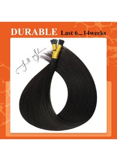 Full Shine Itip Human Hair Extensions 22 Inch I Tip Straight Hair Extensions Off Black Pre Bonded Hair Extensions Stick Tips Hair Extensions 40 Garms 50 Strands Cold Fusion Hair Extensions  - Image 4