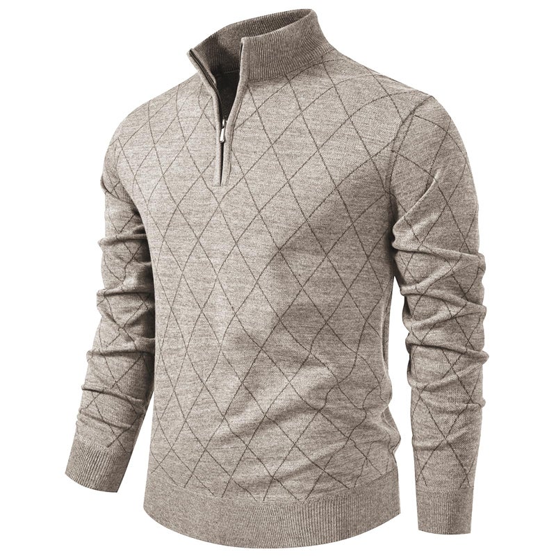 Mylldey 1/4 Zip Pullover Mens Sweaters Lightweight Pullover Soft Men's Knit Long Sleeve Sweater (Lightcoffee, M) - Image 1