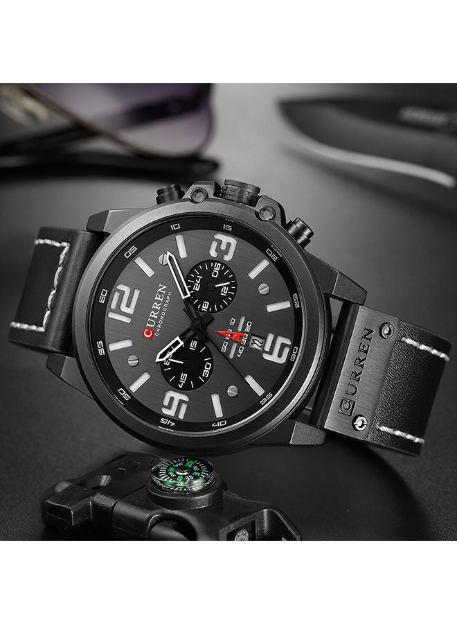 NIBEMINENT unisex Leather Analog Wrist Watch J4370-2 - Image 3