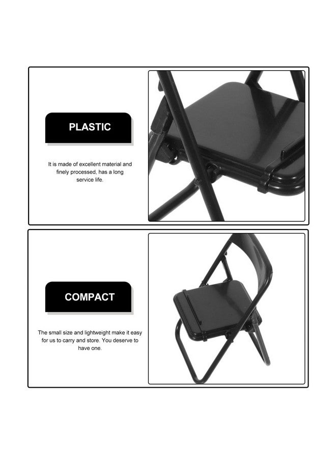 STOBOK 12pcs Mini Folding Chair Cell Phone Stand Holder Doll House Folding Chair Models Folding Chair Cradle for Desk - Image 3
