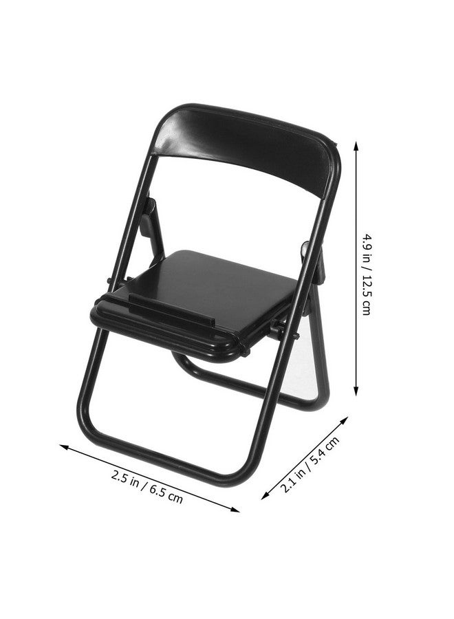 STOBOK 12pcs Mini Folding Chair Cell Phone Stand Holder Doll House Folding Chair Models Folding Chair Cradle for Desk - Image 2
