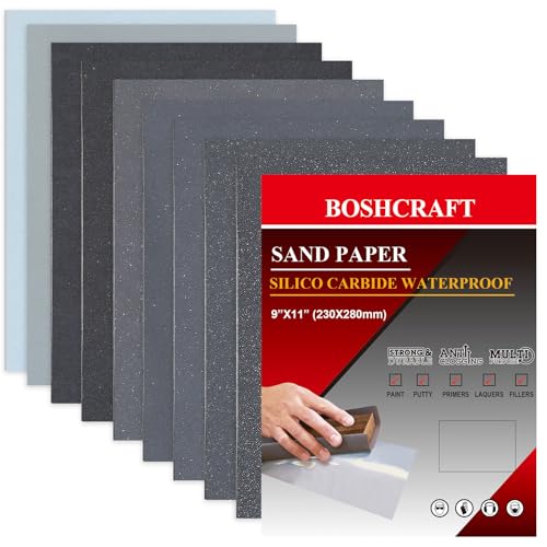 Boshcraft 25 Pcs Wet Sandpaper Sand Paper Assortment 40060080010001200150020002500 Sandpaper for Wood Auto Metal - Image 1