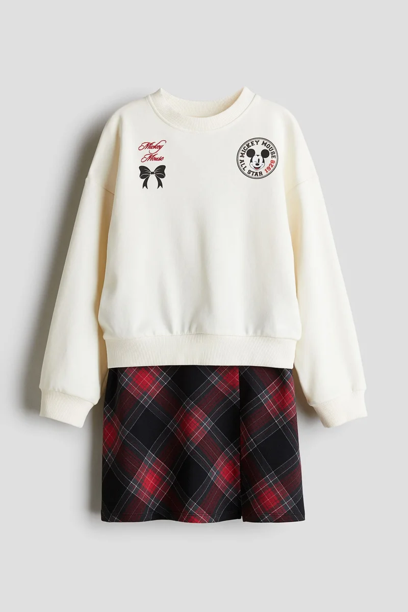 H&M 2-piece sweatshirt and skirt set