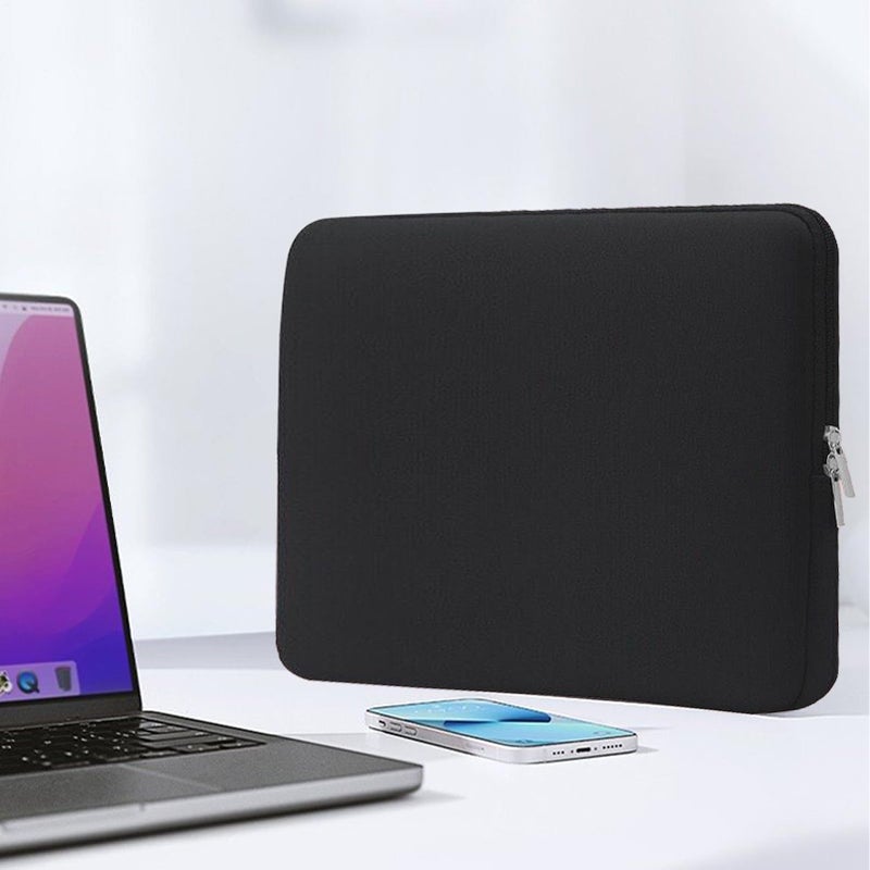 13 Inch Black Shockproof Laptop Sleeve with Zipper for Travel Commuting School Business - Image 4