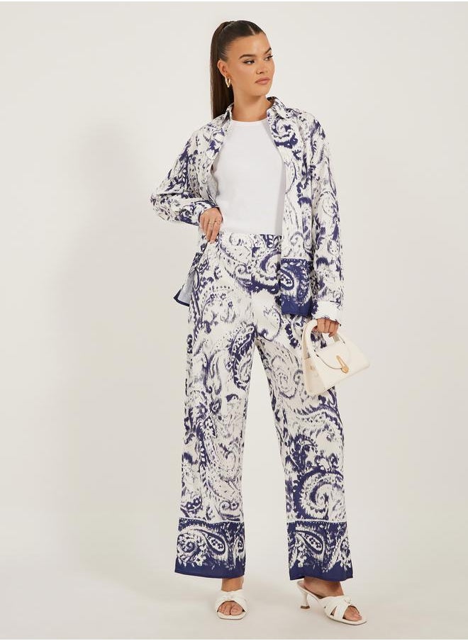 Styli Paisley Print Spread Collar Drop Shoulder Shirt  - Image 2
