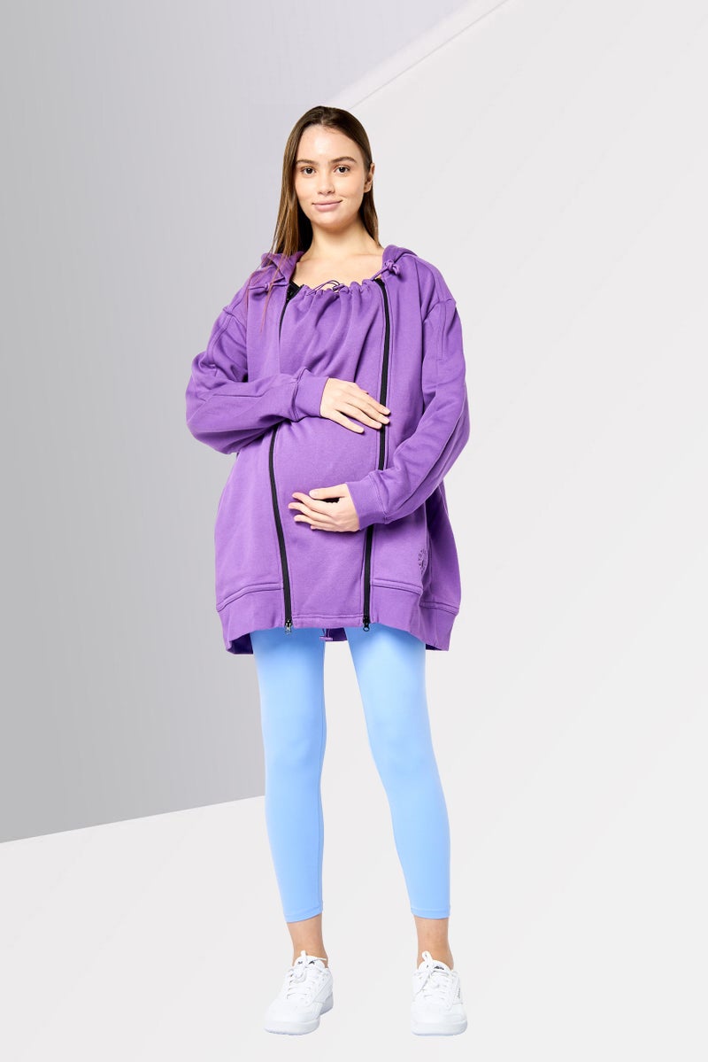 Adidas Adidas by Stella McCartney Maternity Sportswear Fit  3in1 Long Sleeve Outdoor Jacket, Purple  - Image 2