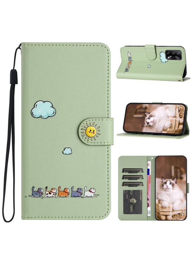 S-TOP Case For OPPO F19 / F19s Cartoon Cats Leather Phone Case - Image 1