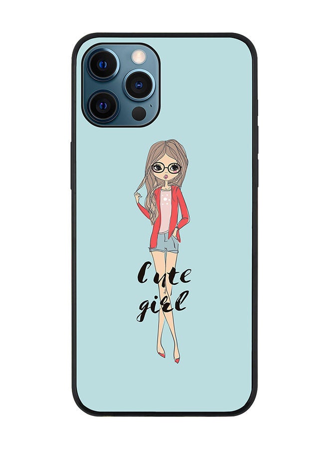 Stylizedd Rugged Black edge case for Apple iPhone 12 Pro Slim fit Soft Case Flexible Rubber Edges Anti Drop TPU Gel Thin Cover - Dreamer Cute Girl - Image 1