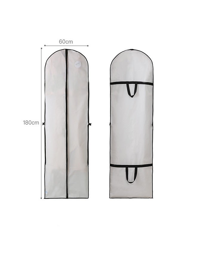 2 Pieces 180cm×60cm White Household Clothing Dust-Proof Bags, Dust-Proof Covers, Clothing Storage Bags, Hanging Garment Bag, Clothing Storage Dust-Proof Bags, Outdoor Clothing Storage Bag, Can Be Stacked, Hung, Suitable For Use At Home And During Travel.  - Image 1