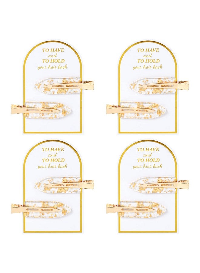 Aileam 8Pcs No Bend Hair Clips Bridesmaid No Crease Hair Clips Gold Glitter Makeup Creaseless Hair Clips Styling Hair Accessories For Bride Women Girls - Image 1