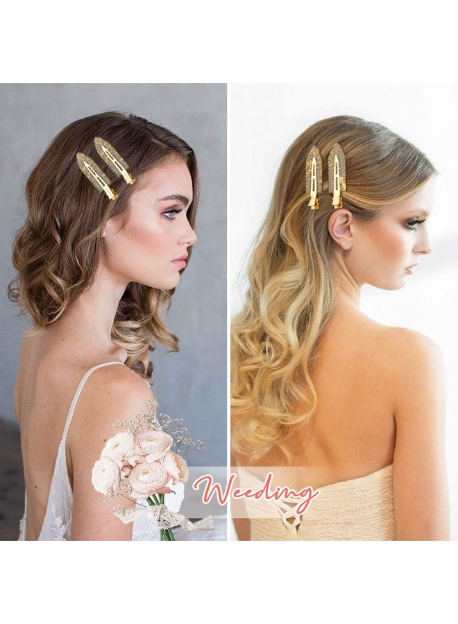Aileam 8Pcs No Bend Hair Clips Bridesmaid No Crease Hair Clips Gold Glitter Makeup Creaseless Hair Clips Styling Hair Accessories For Bride Women Girls - Image 4