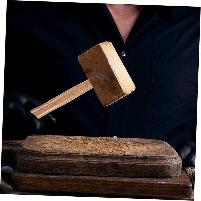 Wooden Hammer Handle Replacement 2 Pack 35 5X3X2 3CM Cushion Grip Woodworking Mallet - Image 5