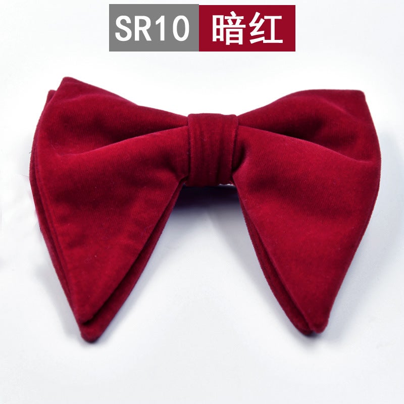 Mens Velvet Bow Tie Burgundy Fashion Horn SR10 dark red SR10 dark red