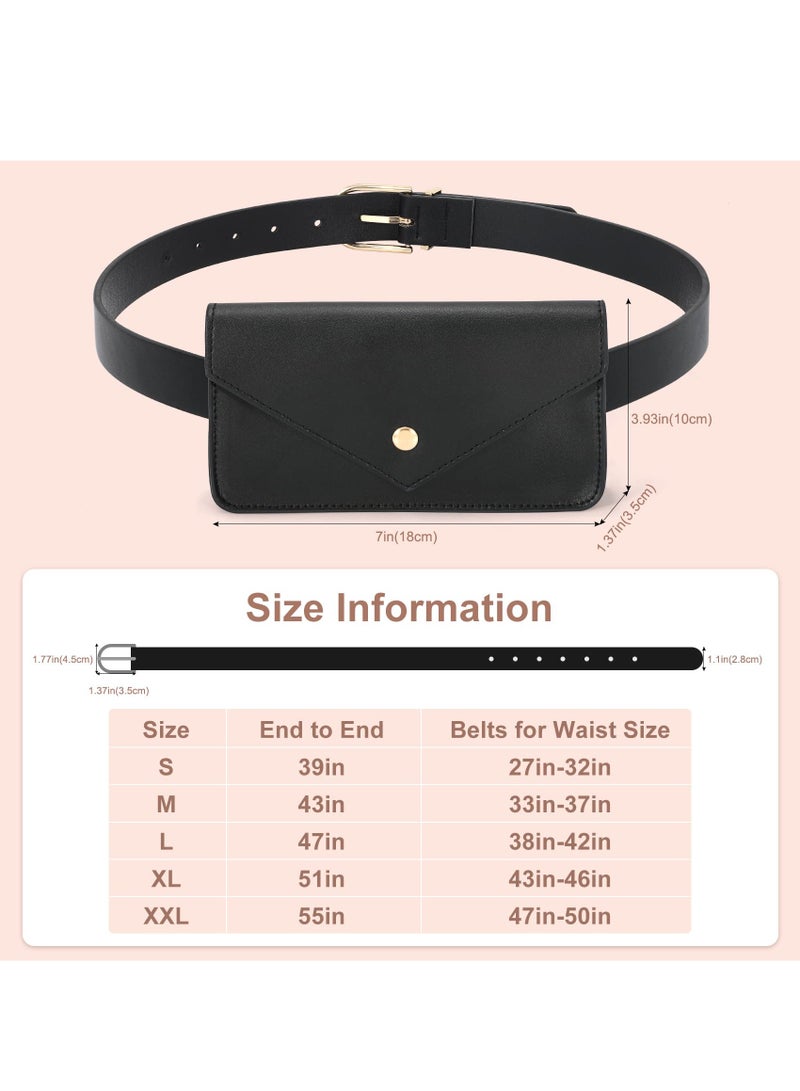 Excefore Pack for Women Men Leather Waist Bag Outdoor Travel Sports Running Walking Hiking Belt Slim Cell Phone Purse Casual Waist Wallet Pouch - Image 5