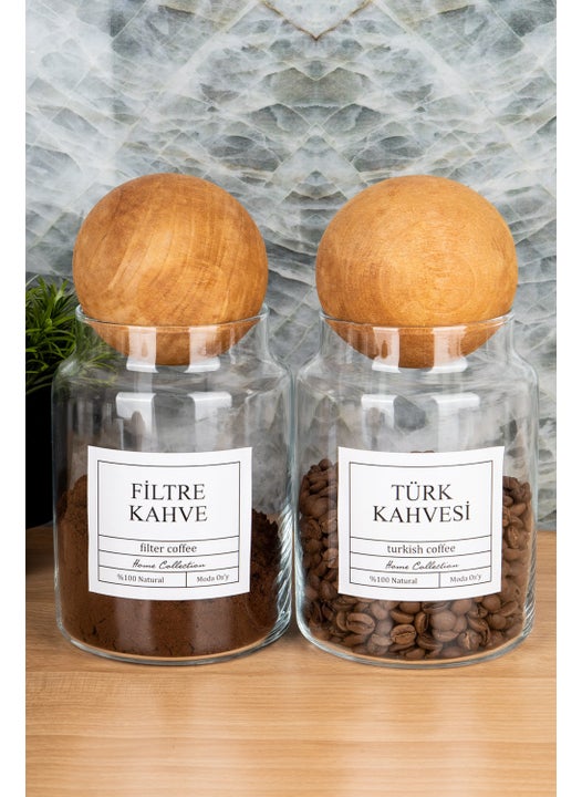 2-pack 800ML Top Lid Turkish Coffee & Filter Coffee Jar Vacuum Storage Container (Label Included)