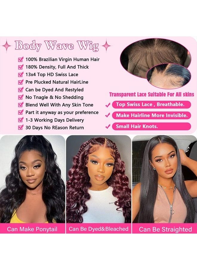 Holiden - 13x4 Lace Front Human Hair Wig 24 Inch Body Wave Lace Front Wigs Human Hair Pre Plucked with Baby Hair Glueless HD Lace Frontal Wigs 180% Density Human Hair Wigs for Black Women - Image 1