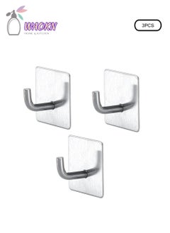 WAOKN 3 Pieces Of Perforation-Free Wall Hook, Stainless Steel Coat And Hat Hook Kitchen Bathroom Towel Hook  - Image 1