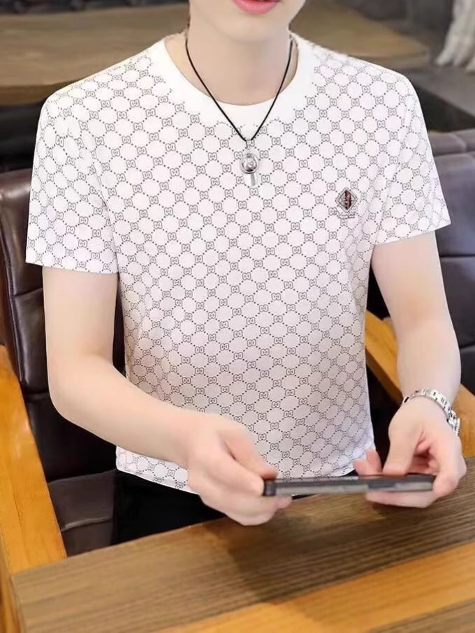 Men'S Short-Sleeved T-Shirt Printed Half-Sleeved Top Summer Thin Trendy Casual T-Shirt Top - Image 5
