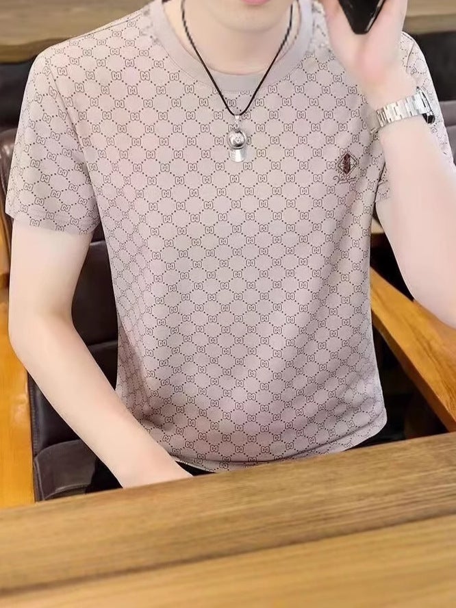 Men'S Short-Sleeved T-Shirt Printed Half-Sleeved Top Summer Thin Trendy Casual T-Shirt Top - Image 4