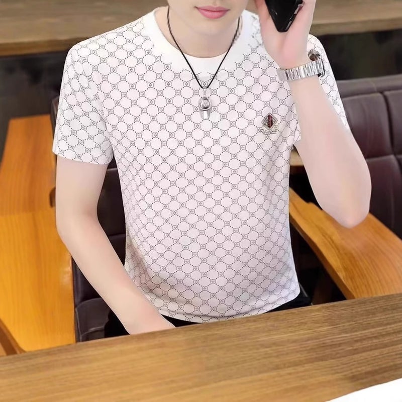 Men'S Short-Sleeved T-Shirt Printed Half-Sleeved Top Summer Thin Trendy Casual T-Shirt Top - Image 1