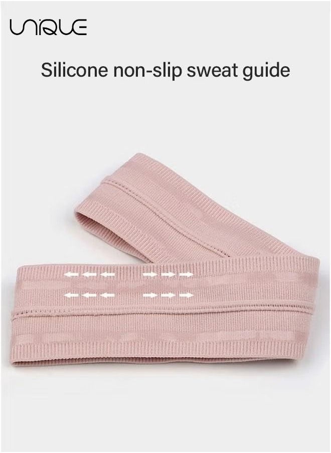 2PCS Women's Headbands Athletic Yoga Workout Sports Exercise Headband Elastic Non Slip Sweat Wicking Summer Cloth Hair Bands Plain Colors