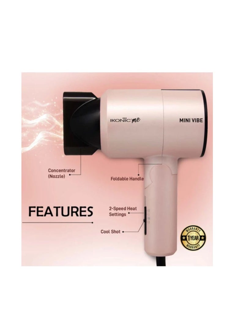 IKONIC - Ikonic ME Mini Vibe Hair Dryer Pearl Pink - Image 1