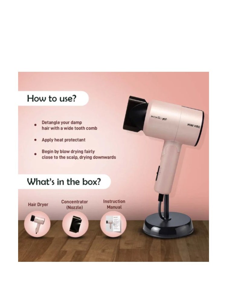IKONIC - Ikonic ME Mini Vibe Hair Dryer Pearl Pink - Image 1