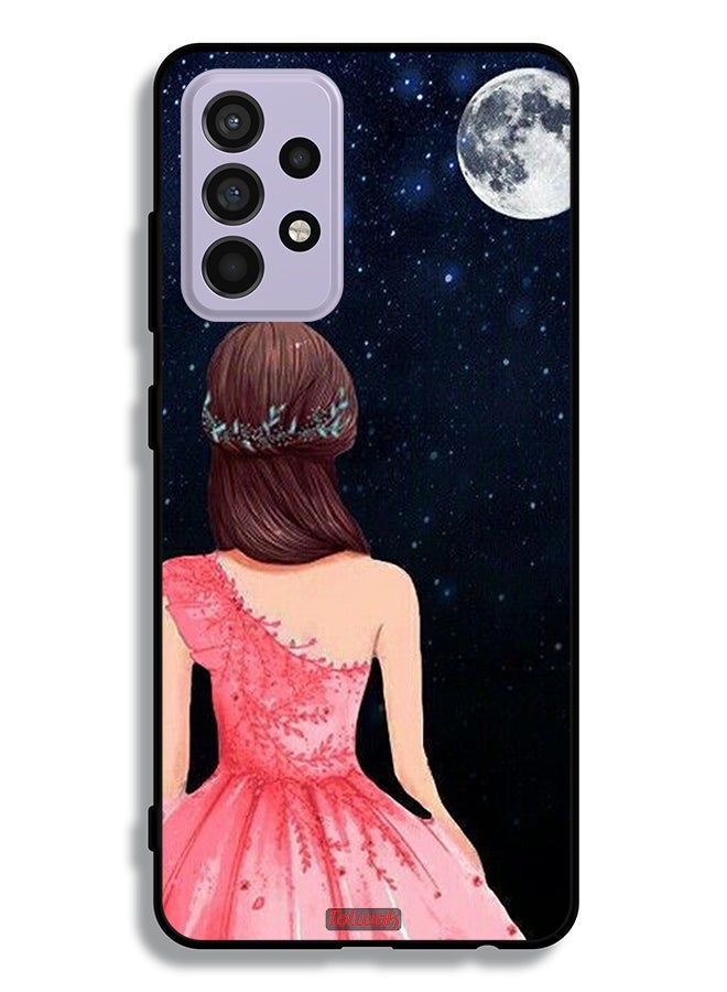 Tolwak Samsung Galaxy A52 4G Protective Case Cover Girl And Moon Art - Image 1