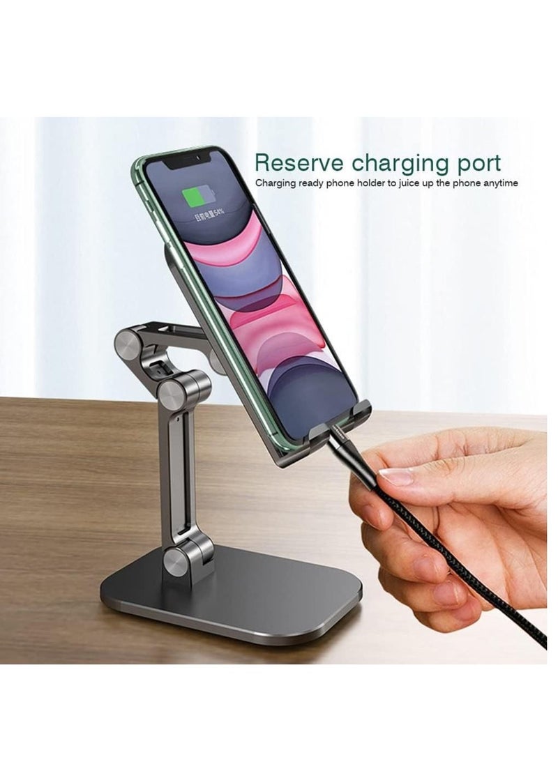 Generic - Phone Stand Adjustable Mobile Phone Holder Desktop Tablet Mount Compatible with iPhone 12/12 Pro Max 11 Pro Max XS XR, iPad Pro, Galaxy S20 Ultra S10 Plus S9 Note 10 Note 9, - Image 1