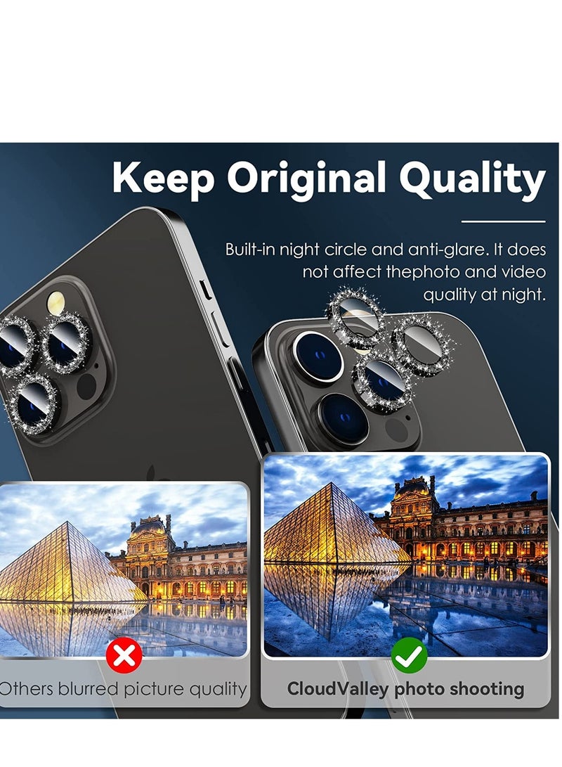 ELTRAZONE for iPhone 14 Pro - iPhone 14 Pro Max Camera Lens Protector, 9H Tempered Glass Camera Cover Screen Protector Metal Individual Ring for iPhone 14Pro 6.1 inch iPhone 14 ProMax 6.7 inch (Graphite Gray - Image 2