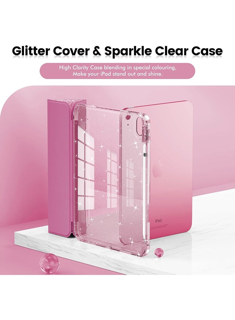 Theodor Case For iPad (A16) 11th 11 inch 2025 Gen iPad 11 Case/ iPad 10th Gen 2022 iPad 10 Case Glittering Sparkly Shockproof Cover with Shiny Clear Back for iPad 11th 2025/ iPad 10th Gen 2022- Glitter Pink - Image 4