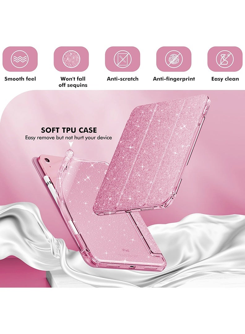 Theodor Case For iPad (A16) 11th 11 inch 2025 Gen iPad 11 Case/ iPad 10th Gen 2022 iPad 10 Case Glittering Sparkly Shockproof Cover with Shiny Clear Back for iPad 11th 2025/ iPad 10th Gen 2022- Glitter Pink - Image 3