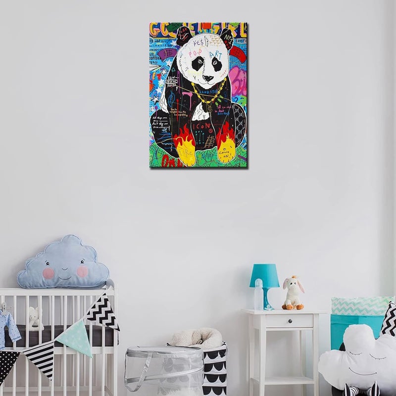 Tucocoo Graffiti Panda Canvas Wall Art - Image 2