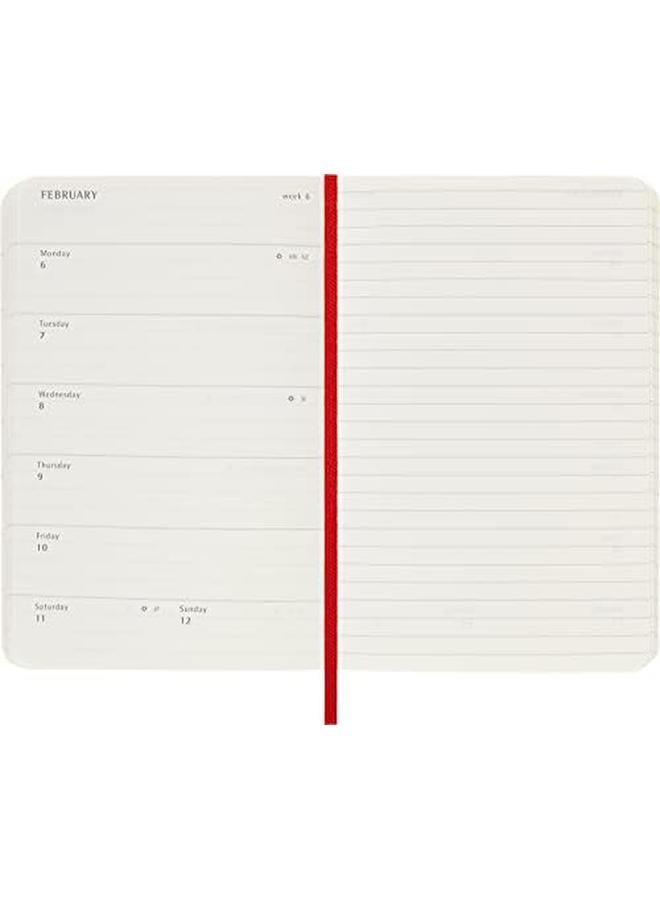 موليسكين 2023 دفتر ملاحظات أسبوعي 12 متر جيب أحمر قرمزي غطاء ناعم 3.5 × 5.5 - Image 3