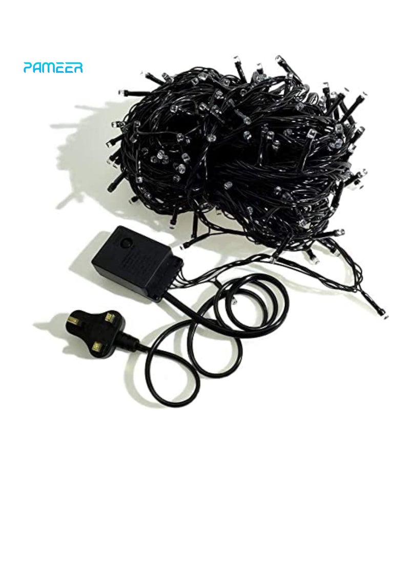 Multicolor 110ft 320 LEDs String Lights Black Wire Plug-in String Home Decorative LED Strip for Christmas EID Ramadan Diwali and Wedding Parties Decoration Box Button Control 8 Modes