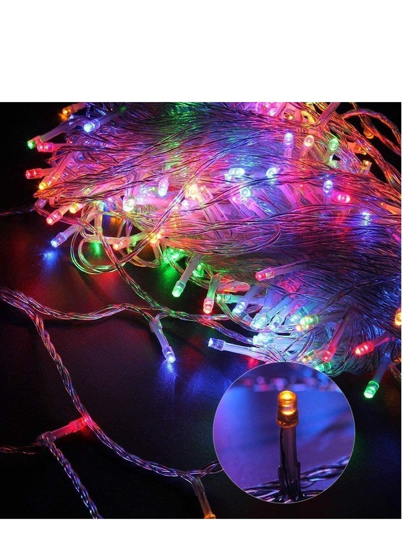 Multicolor 110ft 320 LEDs String Lights Black Wire Plug-in String Home Decorative LED Strip for Christmas EID Ramadan Diwali and Wedding Parties Decoration Box Button Control 8 Modes