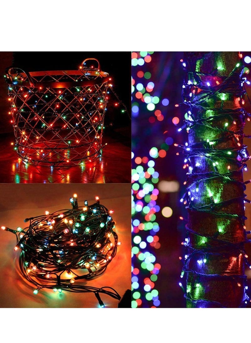 Multicolor 110ft 320 LEDs String Lights Black Wire Plug-in String Home Decorative LED Strip for Christmas EID Ramadan Diwali and Wedding Parties Decoration Box Button Control 8 Modes