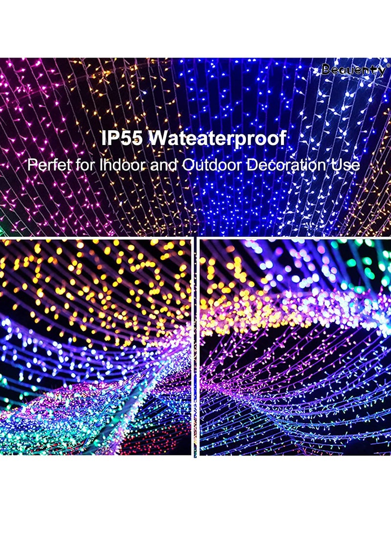 Multicolor 110ft 320 LEDs String Lights Black Wire Plug-in String Home Decorative LED Strip for Christmas EID Ramadan Diwali and Wedding Parties Decoration Box Button Control 8 Modes