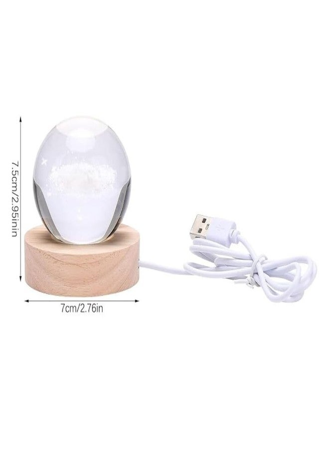 EAZYWAGON Crystal LED Table Lamp | Crystal Ball Night Light with Wooden Base | Decoration Gifts for Men, Women, Kids, Boys, Girls & Teens (Galaxy) - Image 3